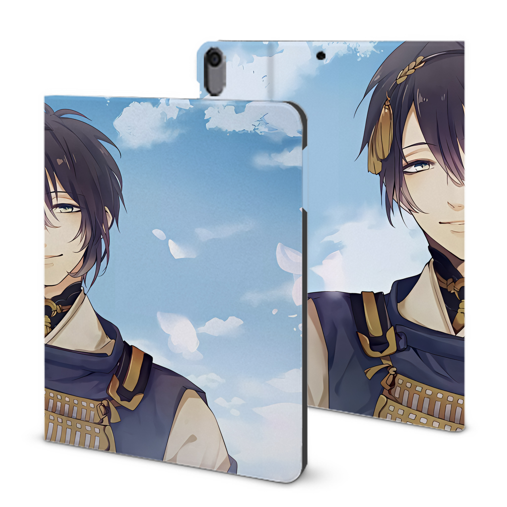 （画像用） 刀剣乱舞 Touken Ranbu IPad ケース ブック型 PUレザー TPU 耐衝撃 軽量 薄型 ペン収納なし 全面保護 IPad 各モデル対応